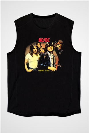 AC DC Highway To Hell Siyah Unisex Kolsuz Tişört