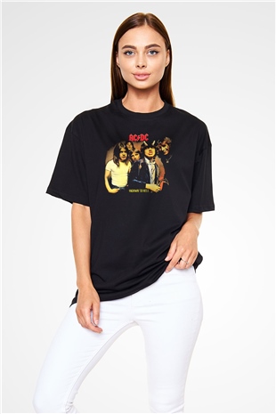 AC DC Highway To Hell Siyah Unisex Oversize Tişört T-Shirt