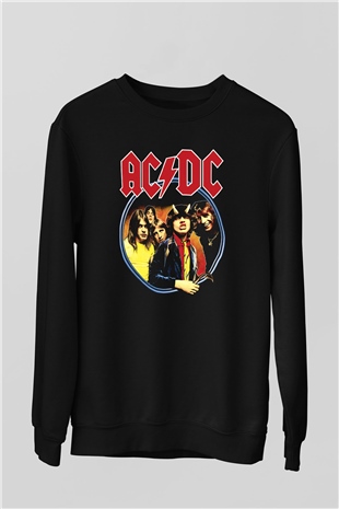 AC DC Highway To Hell Siyah Unisex Sweatshirt