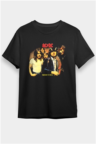 AC DC Highway To Hell Siyah Unisex Tişört T-Shirt - TişörtFabrikası