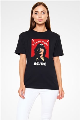 AC DC Lock Up Your Daughters Siyah Unisex Tişört T-Shirt - TişörtFabrikası