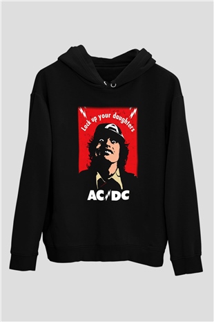 AC DC Lock Up Your Daughters Siyah Unisex Hoodie