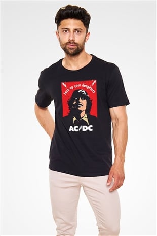 AC DC Lock Up Your Daughters Siyah Unisex Tişört T-Shirt - TişörtFabrikası