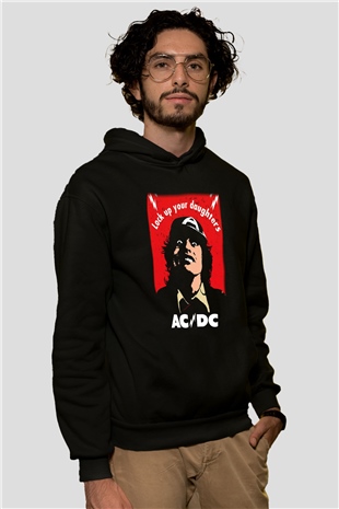 AC DC Lock Up Your Daughters Siyah Unisex Hoodie