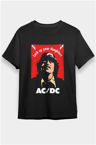 AC DC Lock Up Your Daughters Siyah Unisex Tişört T-Shirt - TişörtFabrikası