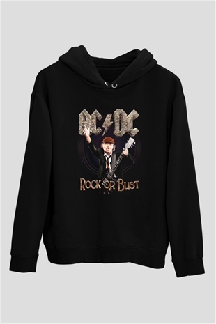 AC DC Rock Or Bust Siyah Unisex Hoodie