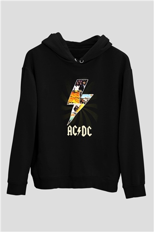 AC DC Thunderbolt Siyah Unisex Hoodie
