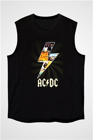 AC DC Thunderbolt Siyah Unisex Kolsuz Tişört