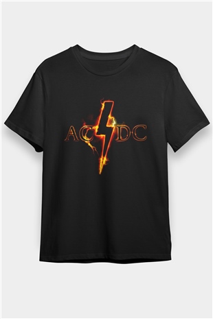 AC DC Thunderbolt Siyah Unisex Tişört T-Shirt - TişörtFabrikası