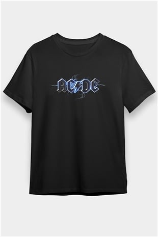 AC DC Thunderbolt Siyah Unisex Tişört T-Shirt - TişörtFabrikası