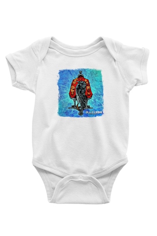 Acacia Strain Baskılı Unisex Beyaz Bebek Body - Zıbın