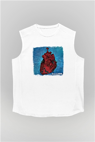 Acacia Strain Baskılı Unisex Beyaz Kolsuz Tişört
