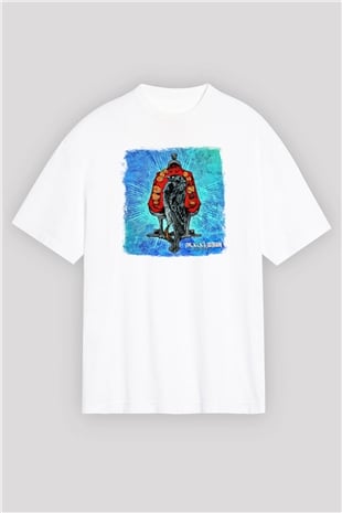 Acacia Strain Baskılı Unisex Beyaz Oversize Tişört