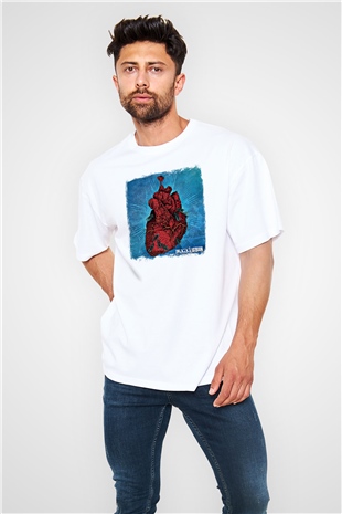 Acacia Strain Baskılı Unisex Beyaz Oversize Tişört