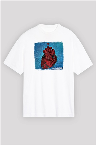 Acacia Strain Baskılı Unisex Beyaz Oversize Tişört