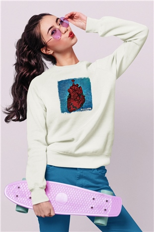 Acacia Strain Baskılı Unisex Beyaz Sweatshirt