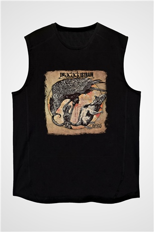 Acacia Strain Baskılı Unisex Siyah Kolsuz Tişört