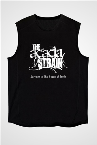 Acacia Strain Baskılı Unisex Siyah Kolsuz Tişört