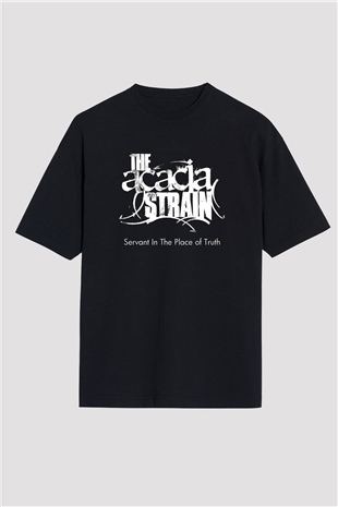 Acacia Strain Baskılı Unisex Siyah Oversize Tişört