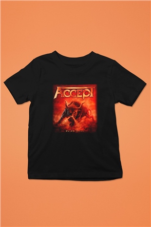 Accept Baskılı Siyah Unisex Çocuk Tişört