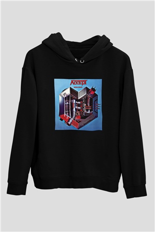 Accept Baskılı Unisex Siyah Hoodie