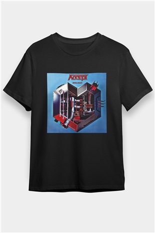 Accept Baskılı Unisex Siyah Tişört