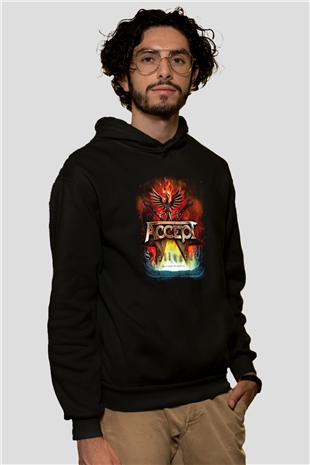 Accept Siyah Unisex Hoodie