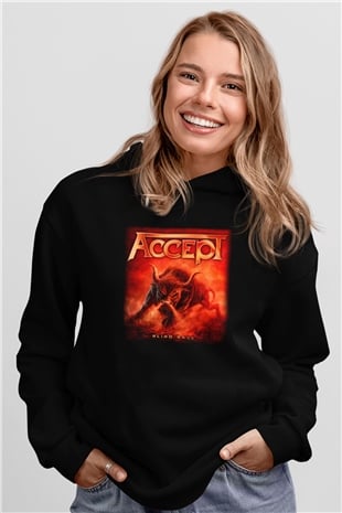 Accept Siyah Unisex Hoodie