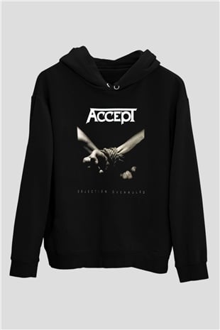 Accept Siyah Unisex Hoodie