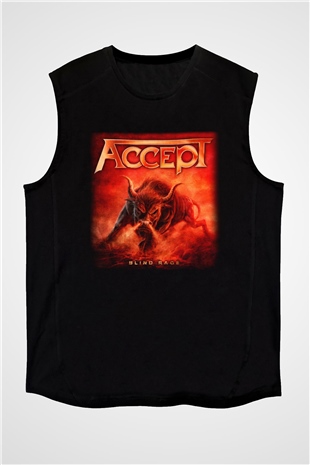 Accept Siyah Unisex Kolsuz Tişört