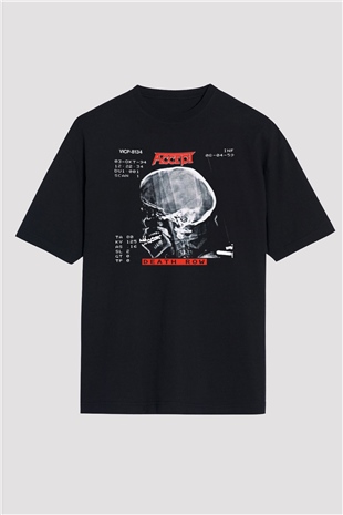 Accept Siyah Unisex Oversize Tişört T-Shirt