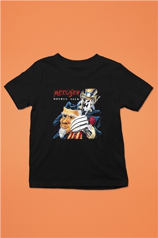 Accuser Baskılı Siyah Unisex Çocuk Tişört
