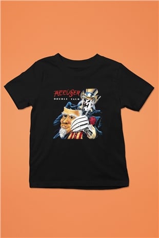 Accuser Baskılı Siyah Unisex Çocuk Tişört