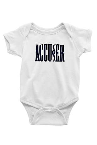 Accuser Baskılı Unisex Beyaz Bebek Body - Zıbın