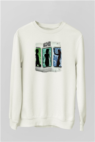 Accuser Baskılı Unisex Beyaz Sweatshirt