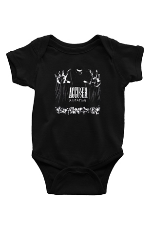 Accuser Baskılı Unisex Siyah Bebek Body - Zıbın