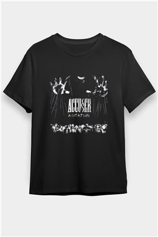 Accuser Baskılı Unisex Siyah Tişört