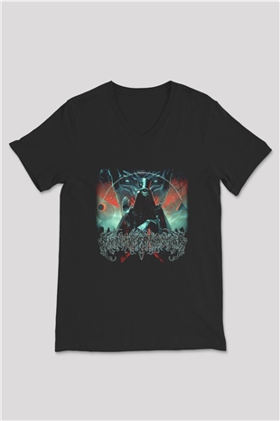 Accuser Siyah Unisex V Yaka Tişört T-Shirt