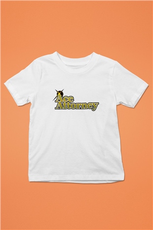 Ace Attorney Baskılı Beyaz Unisex Çocuk Tişört