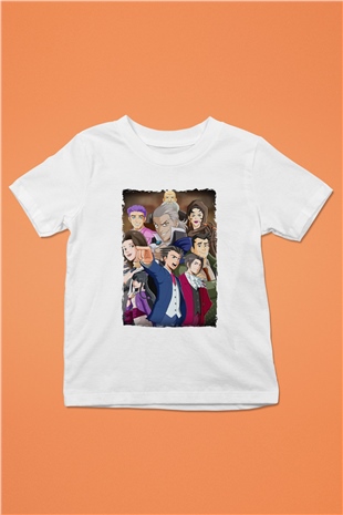 Ace Attorney Beyaz Unisex Çocuk Tişört