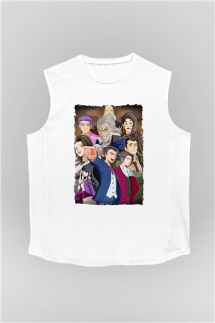 Ace Attorney Beyaz Unisex Kolsuz Tişört