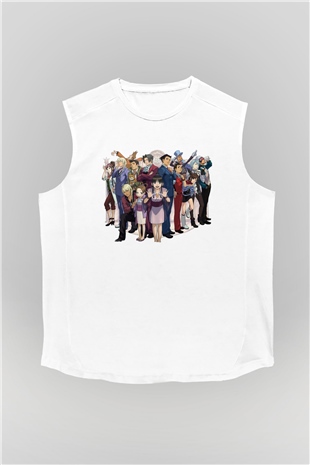 Ace Attorney Beyaz Unisex Kolsuz Tişört