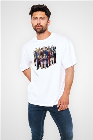 Ace Attorney Beyaz Oversize Tişört Oversize T-shirt