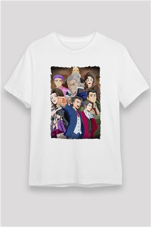 Ace Attorney Beyaz Unisex Tişört T-Shirt