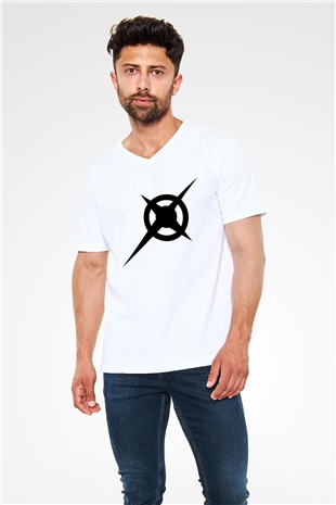 Ace Attorney Beyaz Unisex V Yaka Tişört T-Shirt