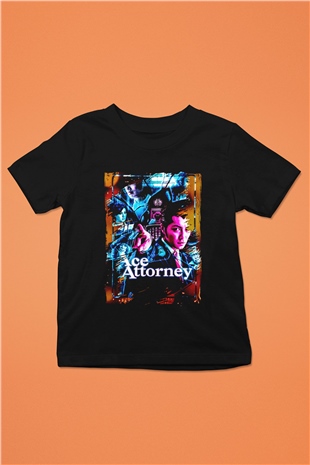 Ace Attorney Siyah Unisex Çocuk Tişört