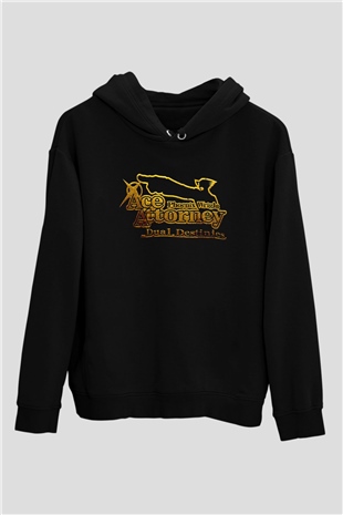 Ace Attorney Siyah Unisex Hoodie