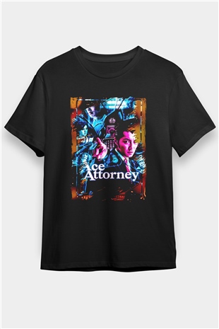 Ace Attorney Siyah Unisex Tişört T-Shirt