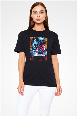 Ace Attorney Siyah Unisex Tişört T-Shirt