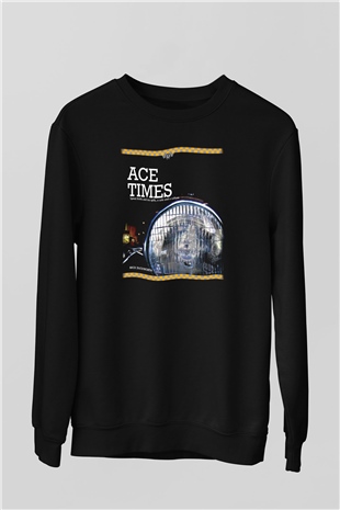 Ace Siyah Unisex Sweatshirt